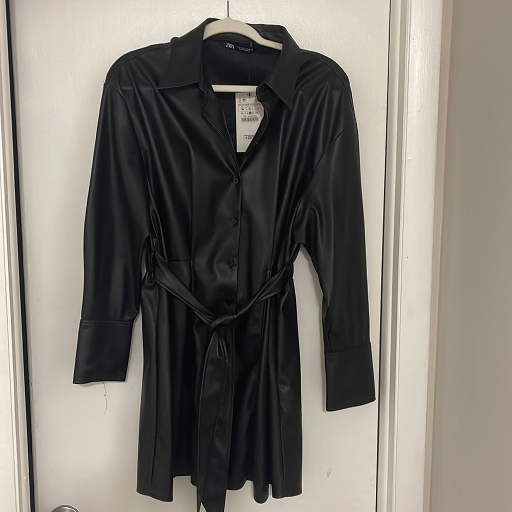 Black leather jacket